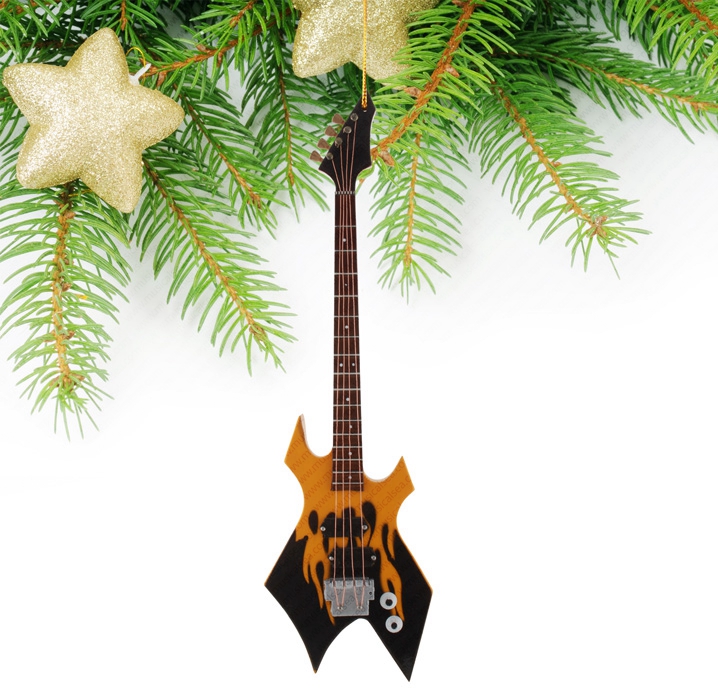 Miniature shaped guitar christmas tr